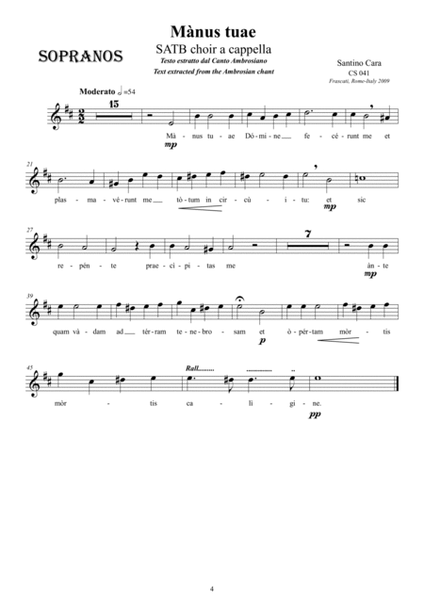 Mànus tùae - Choir SATB a cappella image number null