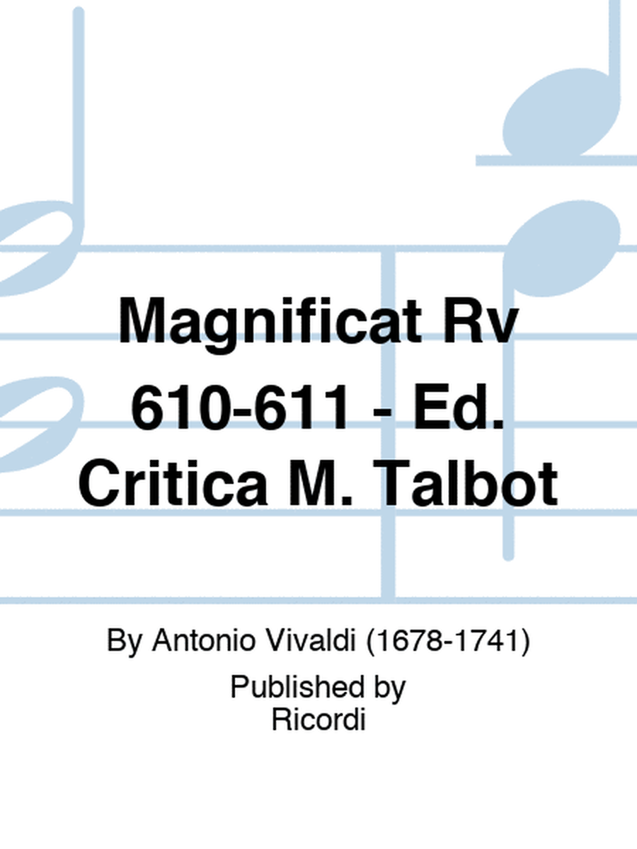 Magnificat Rv 610-611 - Ed. Critica M. Talbot