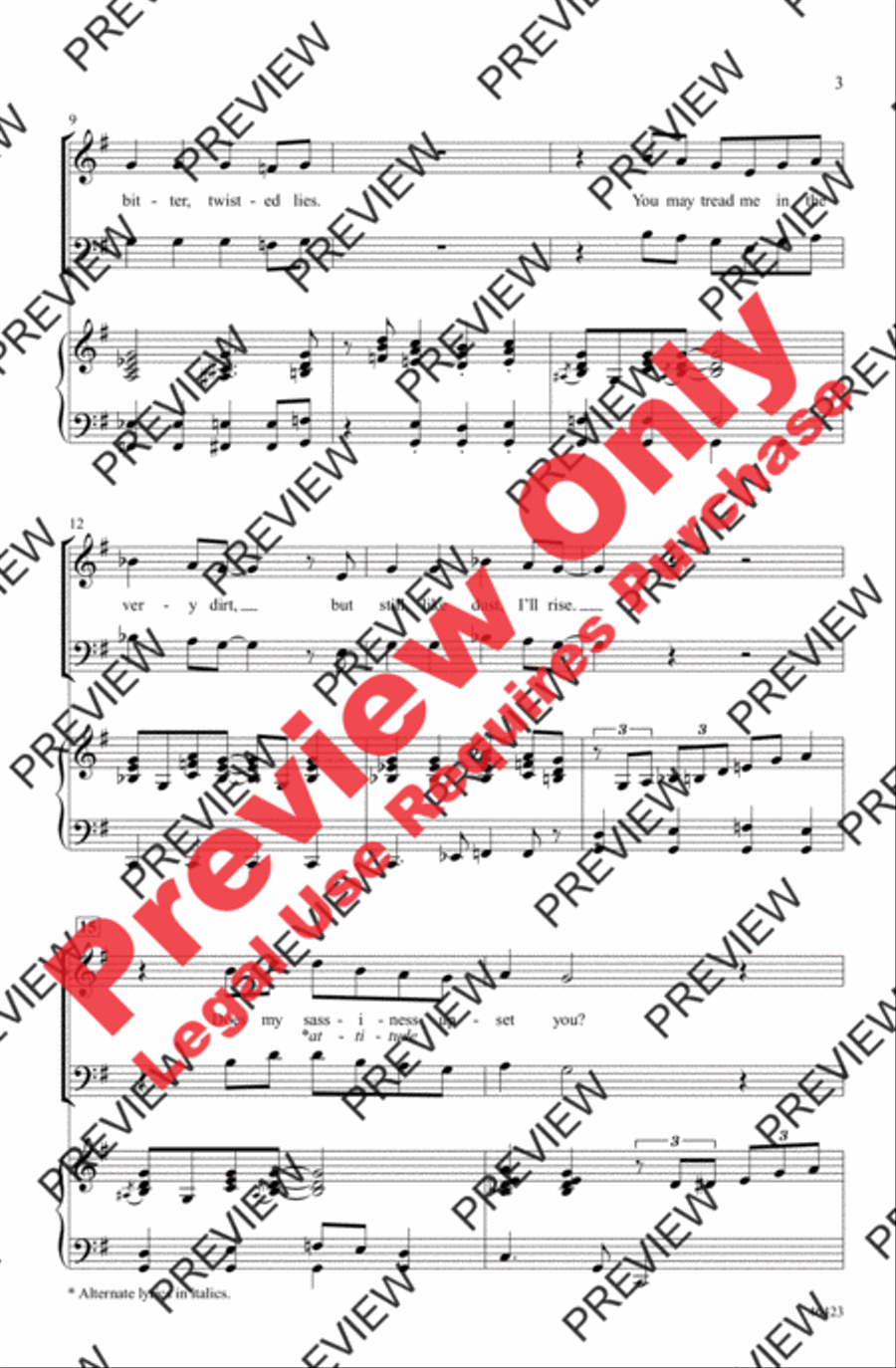 Still I Rise 4-Part scores gallery preview page 3