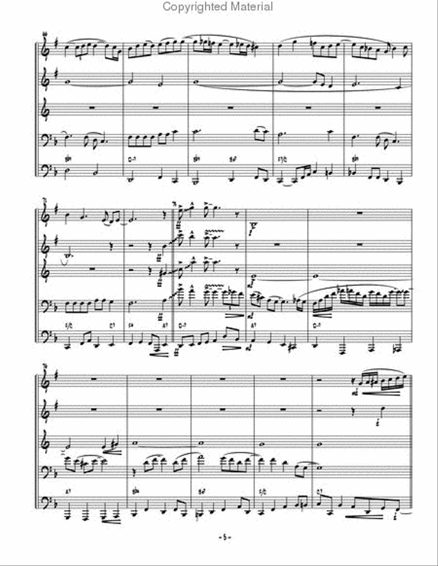 Swing Low, Sweet Chariot Brass Quintet scores gallery preview page 5