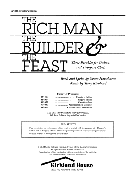 The Rich Man, the Builder, and the Feast - Director's Ed