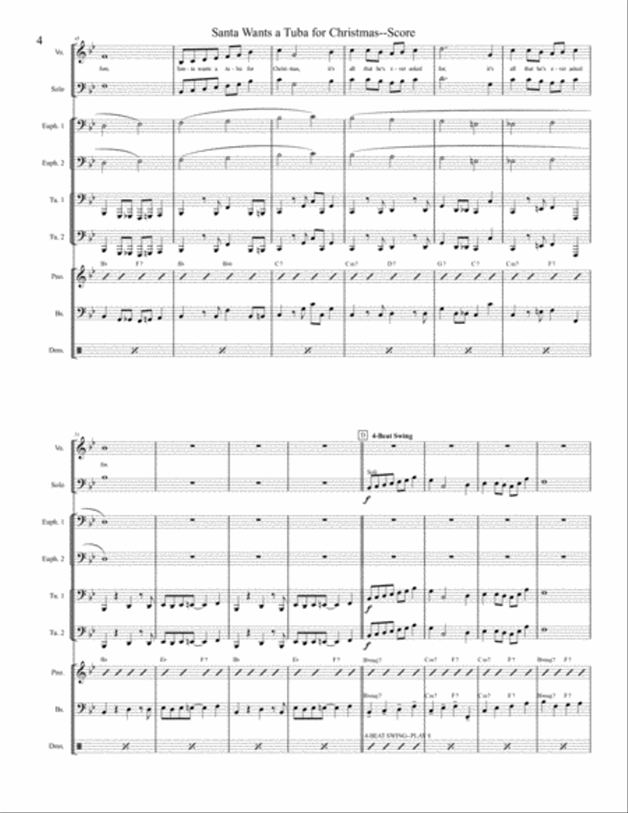 Santa Wants A Tuba For Christmas - Original Recorded Version Small Ensemble scores gallery preview page 4