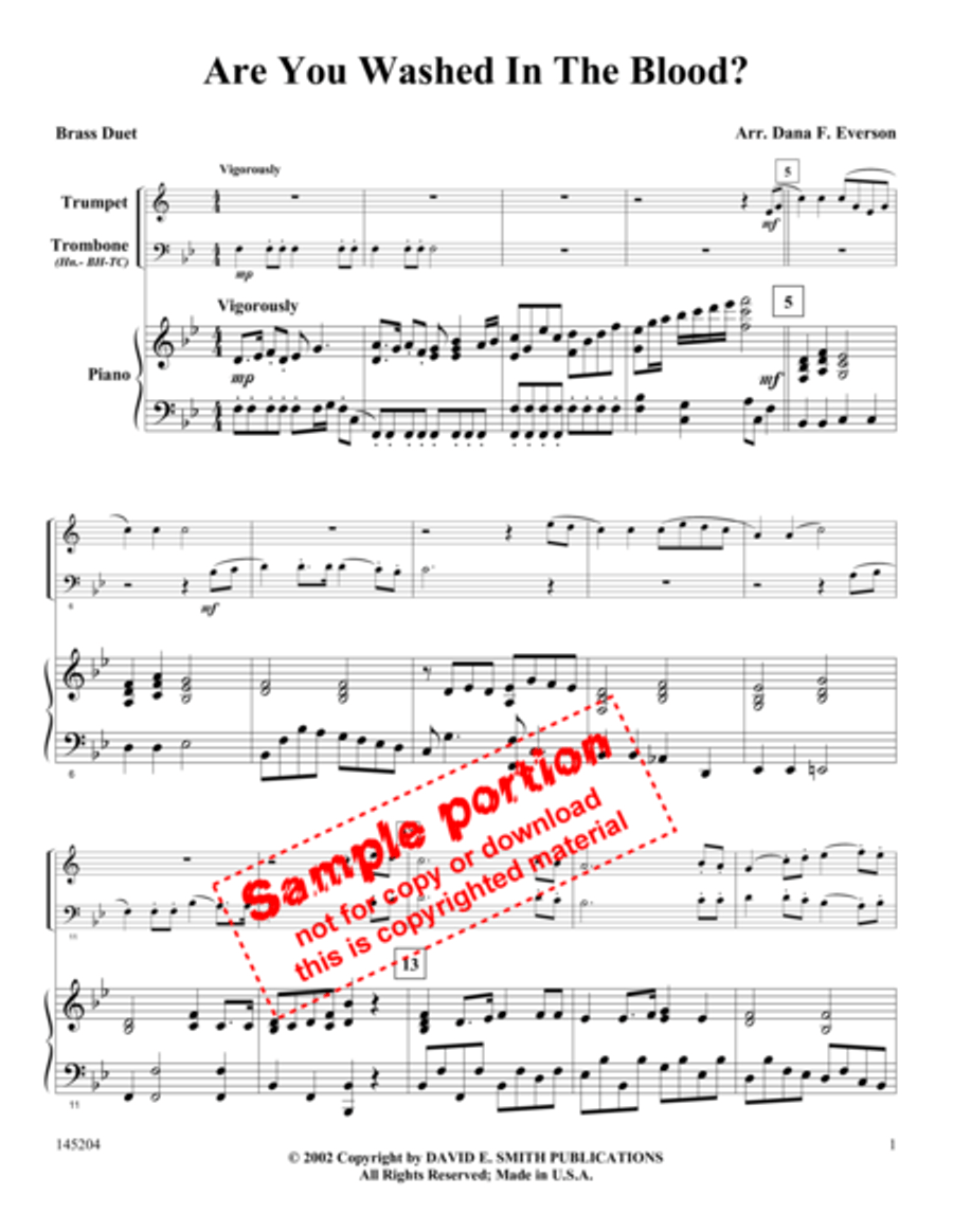 Are You Washed In The Blood? Brass Duet scores gallery preview page 2