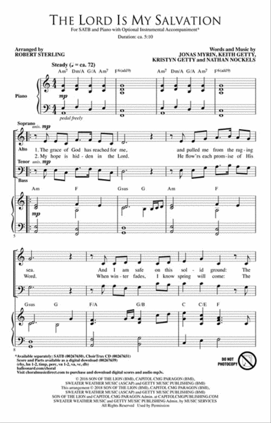 The Lord Is My Salvation 4-Part scores gallery preview page 2
