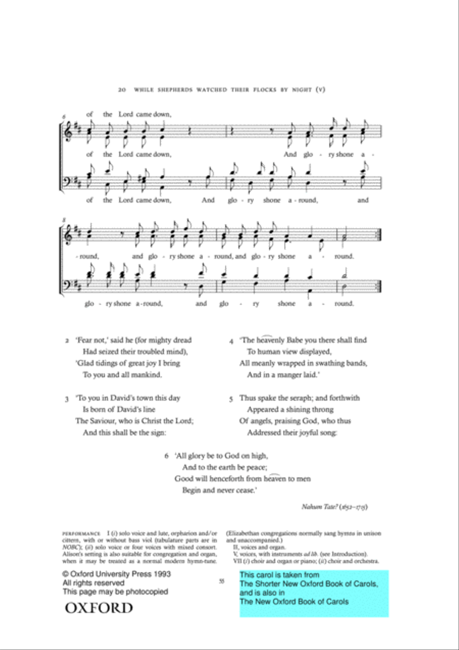 The Shorter New Oxford Book of Carols 4-Part scores gallery preview page 6