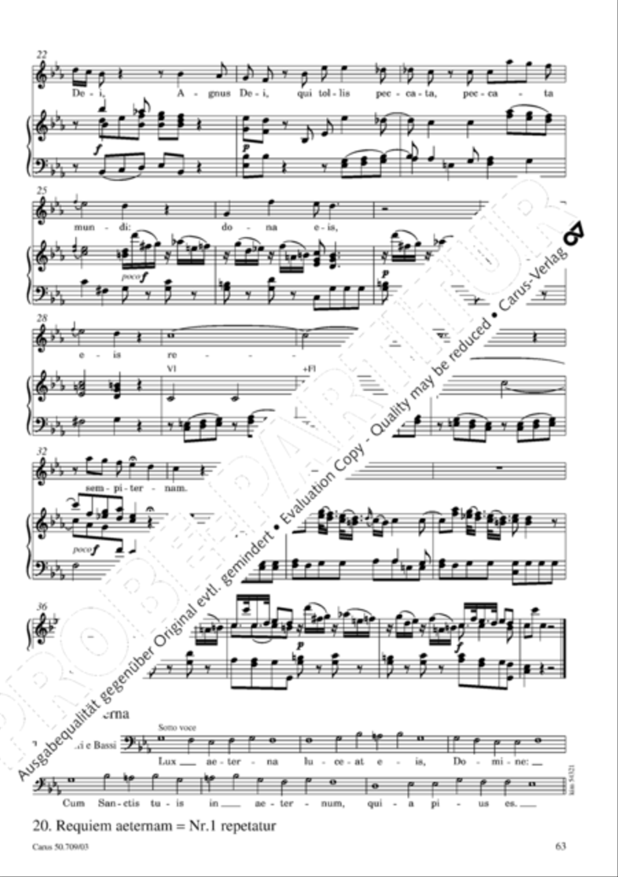 Requiem in E flat major 4-Part scores gallery preview page 64