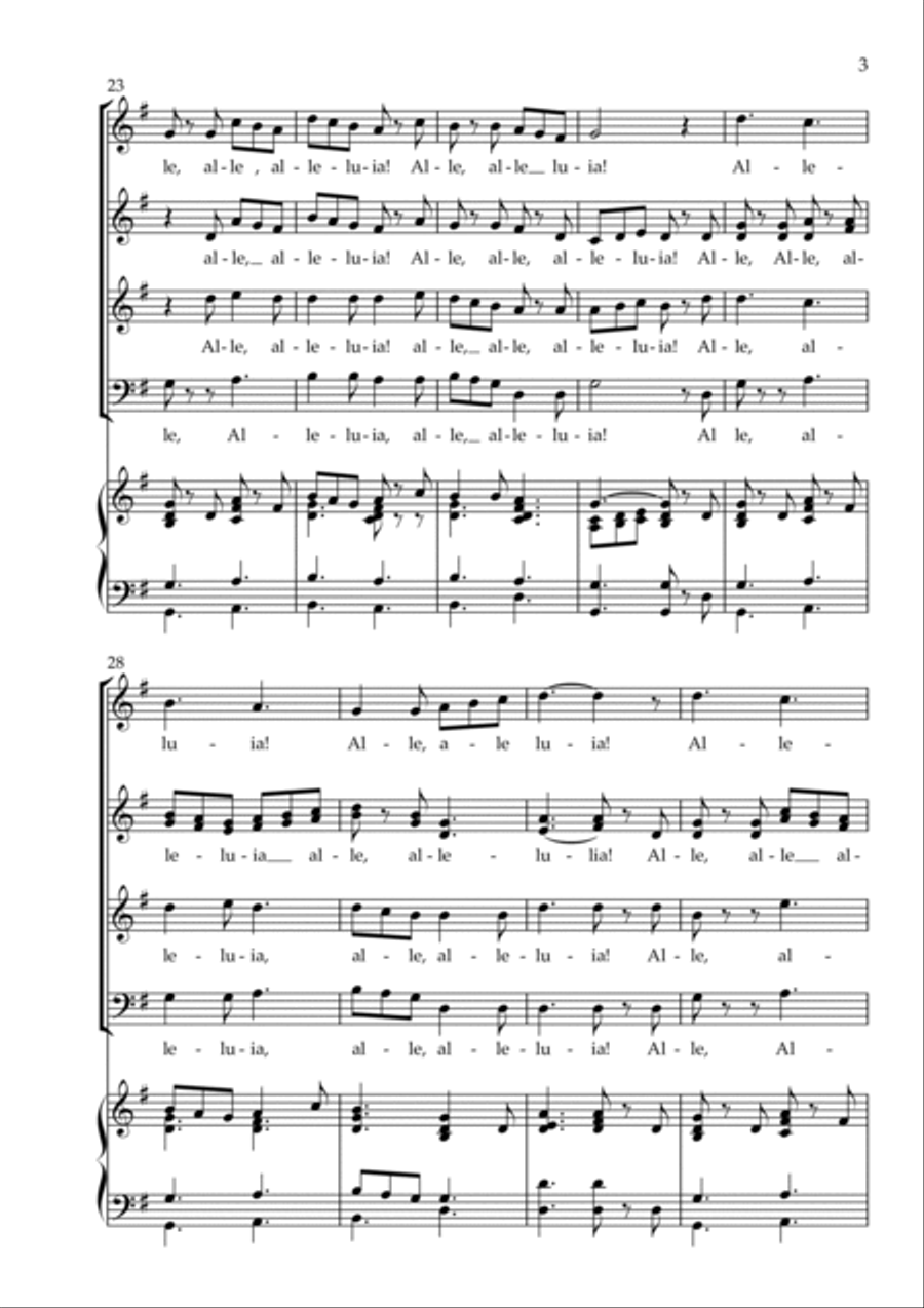 Alle, Alle, Alleluia! 4-Part scores gallery preview page 3