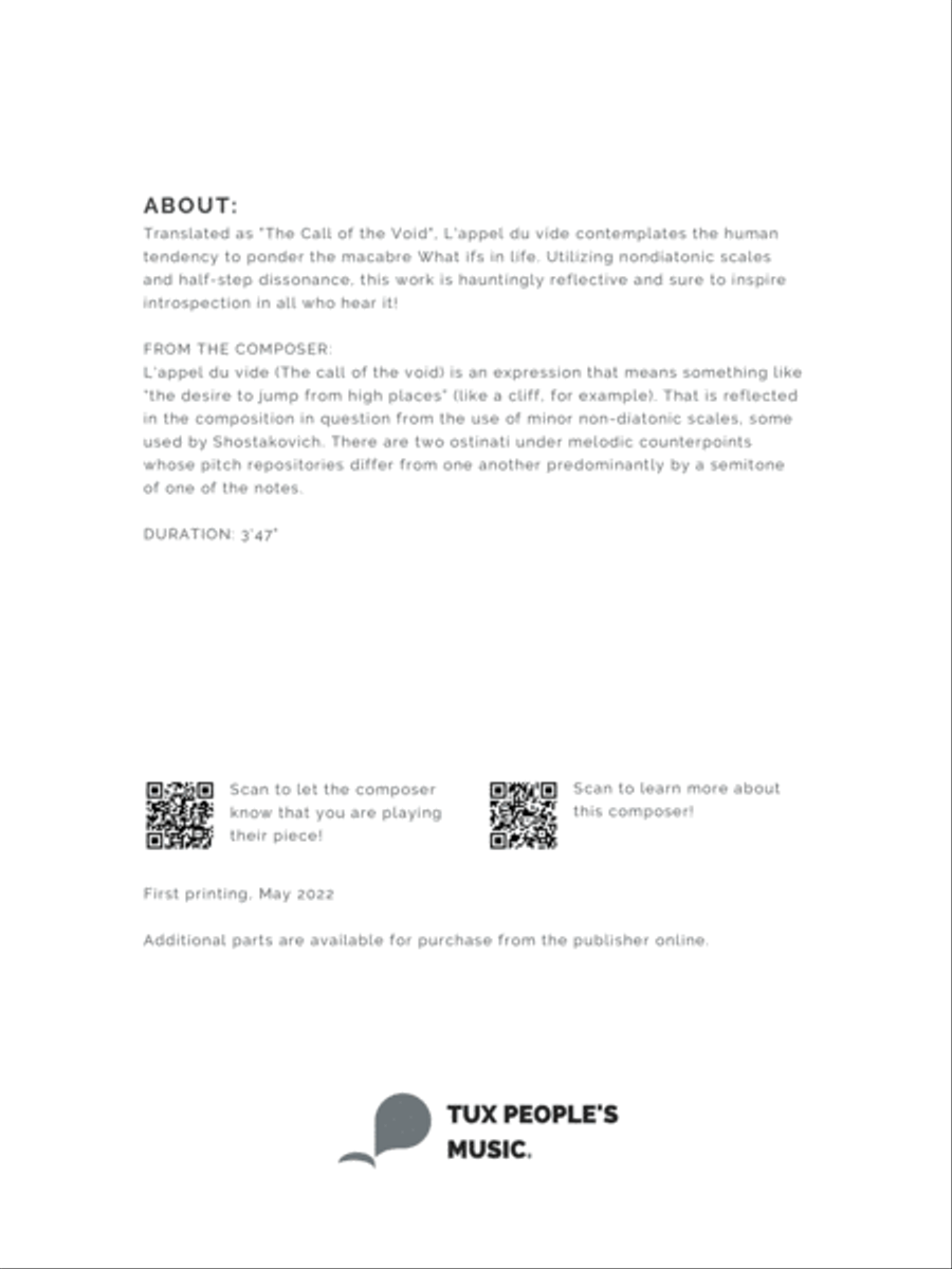 L'appel du vide (English Horn Edition) Woodwind Quintet scores gallery preview page 3