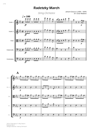Radetzky March - String Orchestra (Full Score) - Score Only
