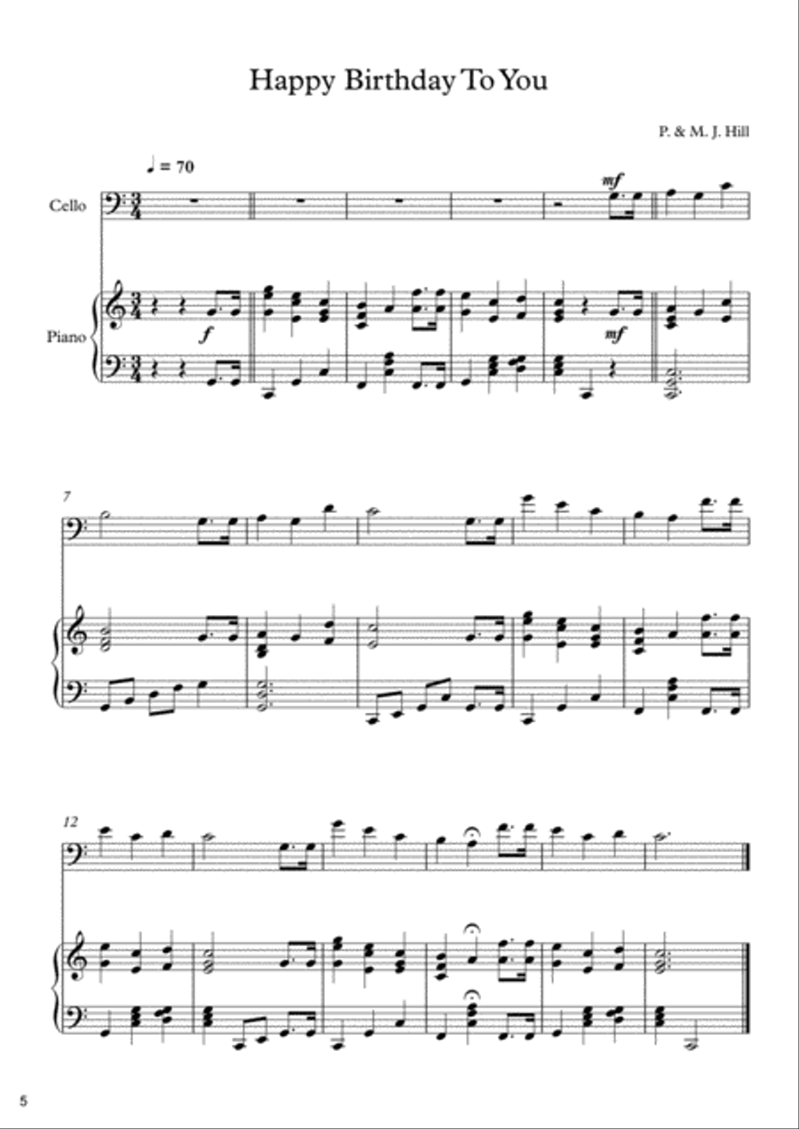 10 Easy Classical Pieces For Cello & Piano Piano scores gallery preview page 6