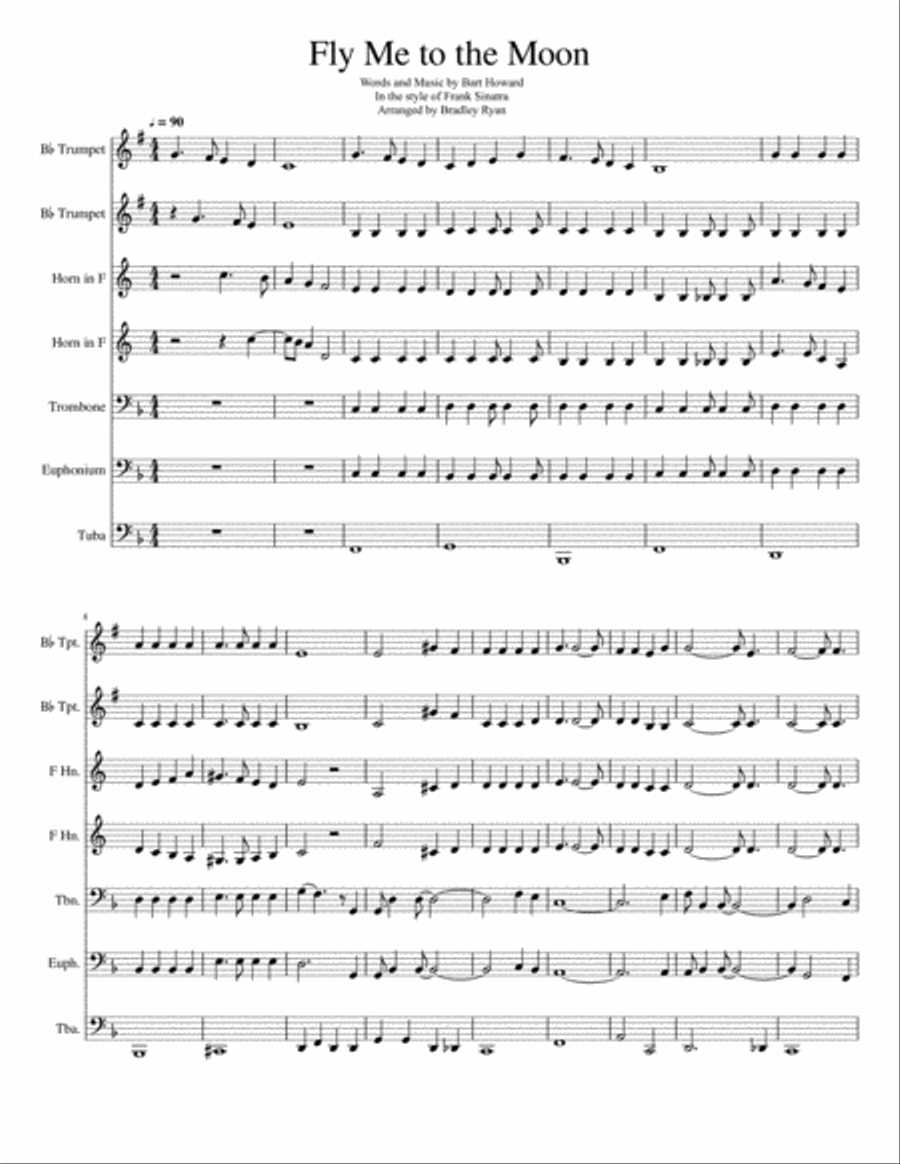 Fly Me To The Moon (in Other Words) Brass Ensemble scores gallery preview page 1