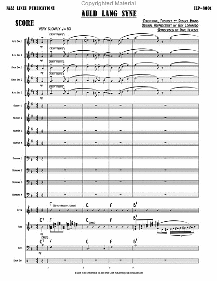 Auld Lang Syne Big Band scores gallery preview page 3