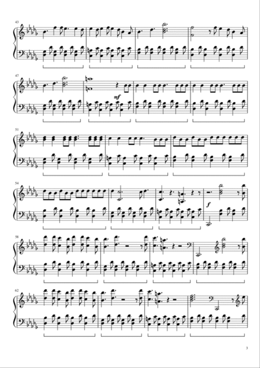 Believer Piano Solo scores gallery preview page 3
