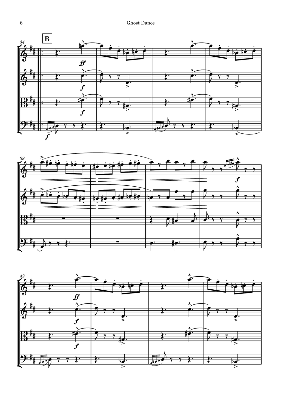 Ghost Dance Ghost Dance String Quartet scores gallery preview page 6