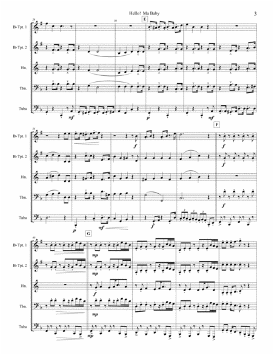 Hello! Ma Baby Brass Ensemble scores gallery preview page 4