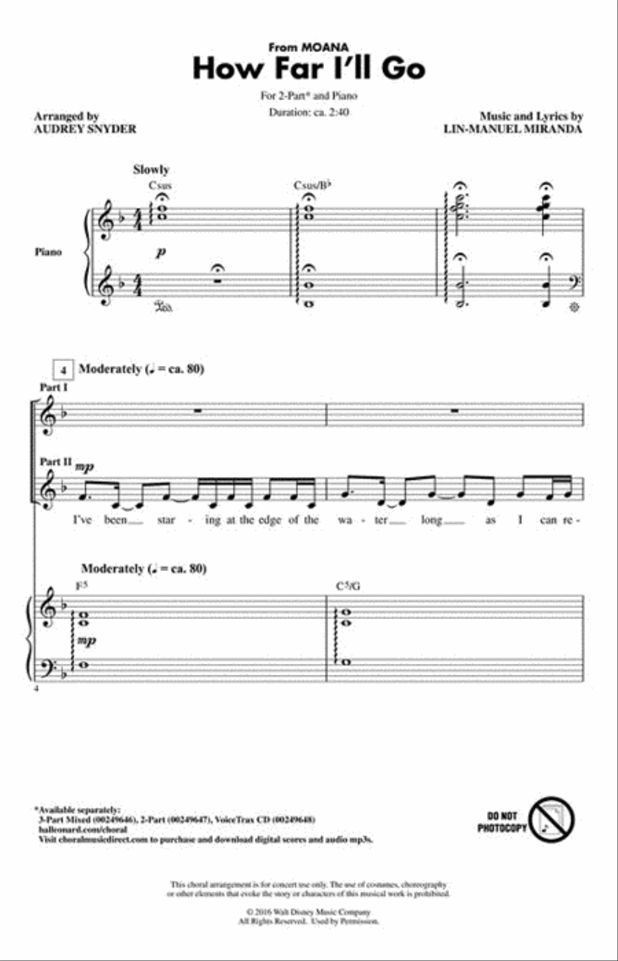 How Far I'll Go 2-Part scores gallery preview page 2