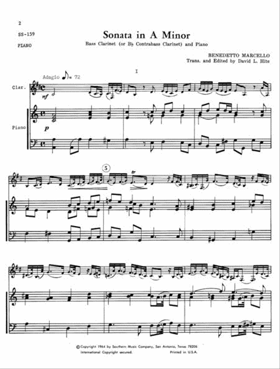 Sonata in A Minor Bass Clarinet scores gallery preview page 3