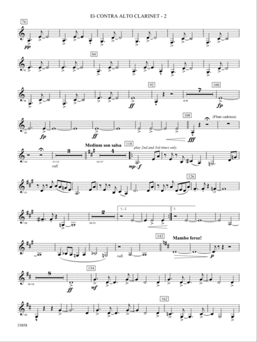 Danzas Cubanas: (World Part) E-flat Contrabass Clarinet Concert Band scores gallery preview page 2