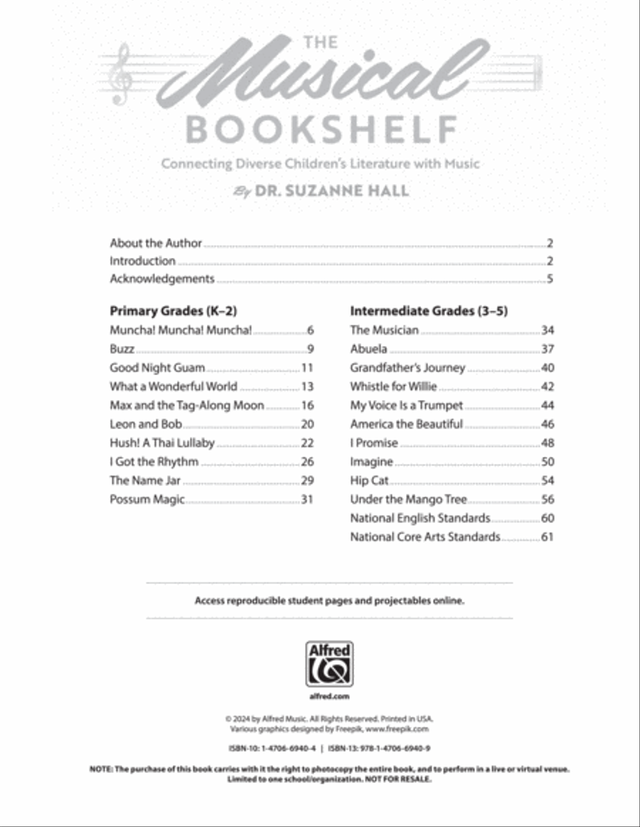 The Musical Bookshelf Classroom Materials scores gallery preview page 2