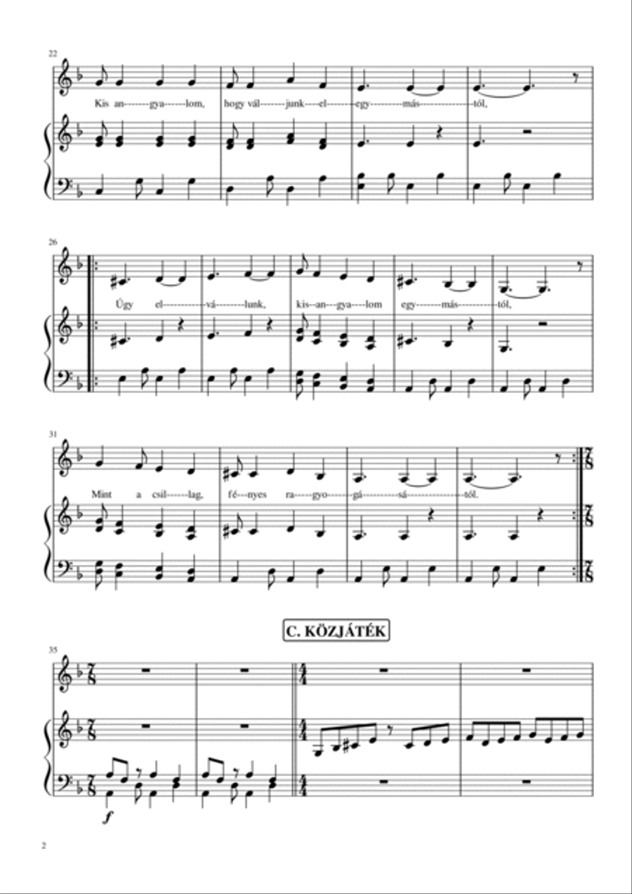 The Citrus Tree - voice, flute, and marimba - A Citrusfa - Ének, Fuvola, Marimba Flute scores gallery preview page 3
