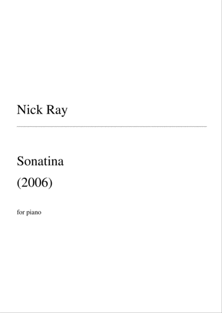 Sonatina for piano (2006/9) Piano Solo scores gallery preview page 1