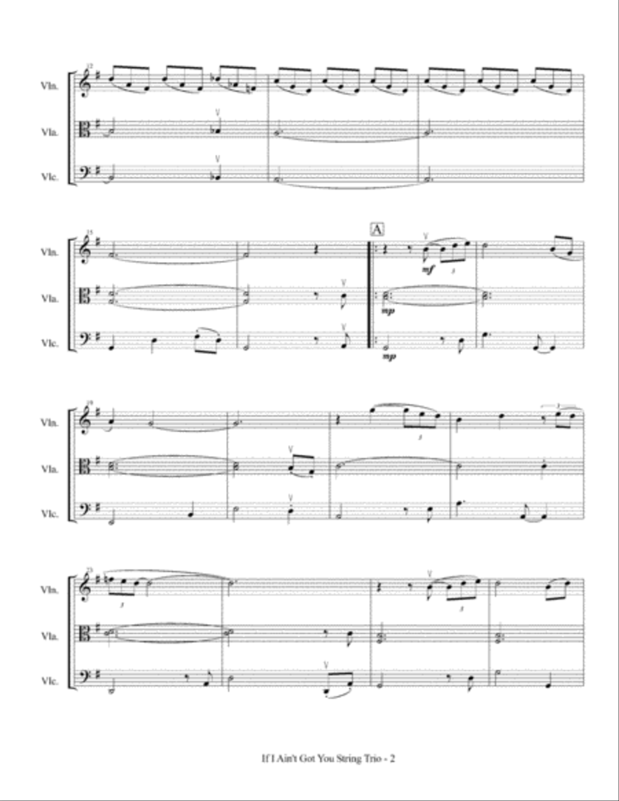 If I Ain't Got You String Trio scores gallery preview page 3