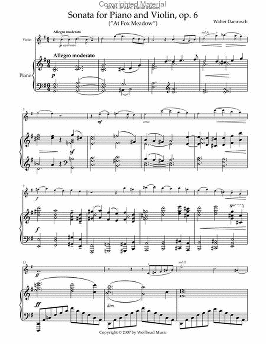 Sonata for Piano and Violin ("At Fox Meadow")