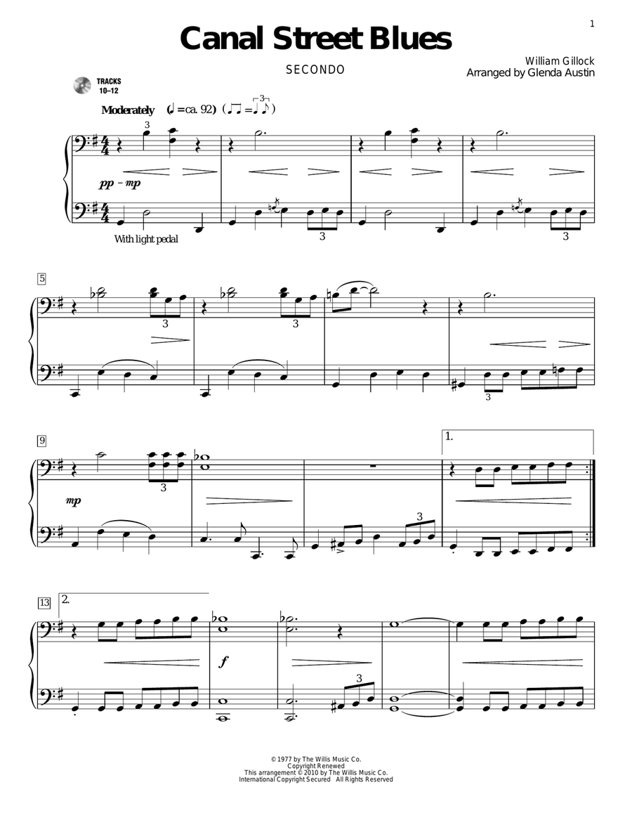 Canal Street Blues Canal Street Blues Piano Duet scores gallery preview page 1