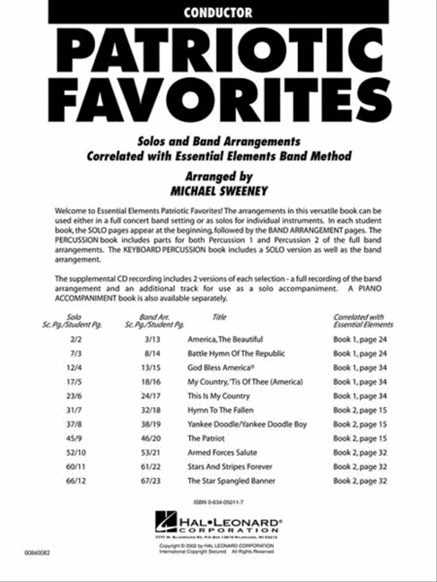 Patriotic Favorites Concert Band Methods scores gallery preview page 2