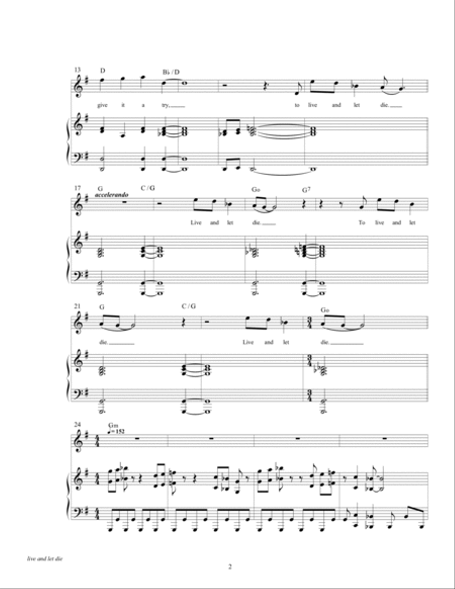 Live And Let Die Piano, Vocal, Guitar scores gallery preview page 4