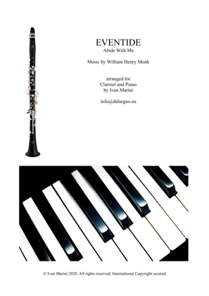 Book cover for EVENTIDE (Abide With Me) - For Clarinet and Piano