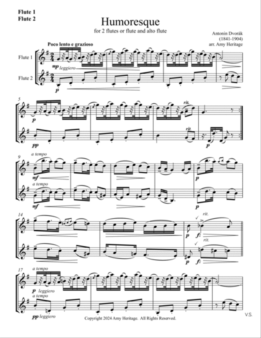 Humoresque Flute Duet scores gallery preview page 5