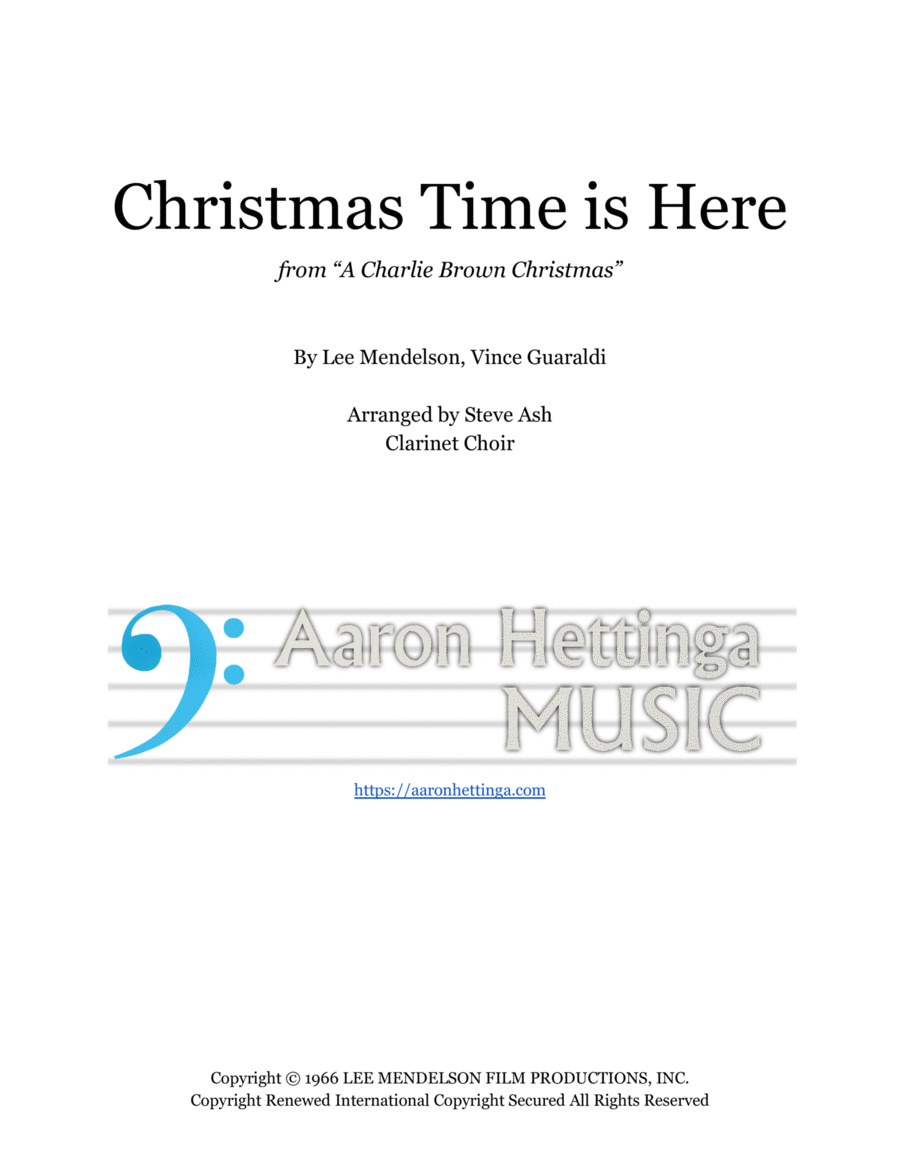 Christmas Time Is Here Clarinet Choir scores gallery preview page 1