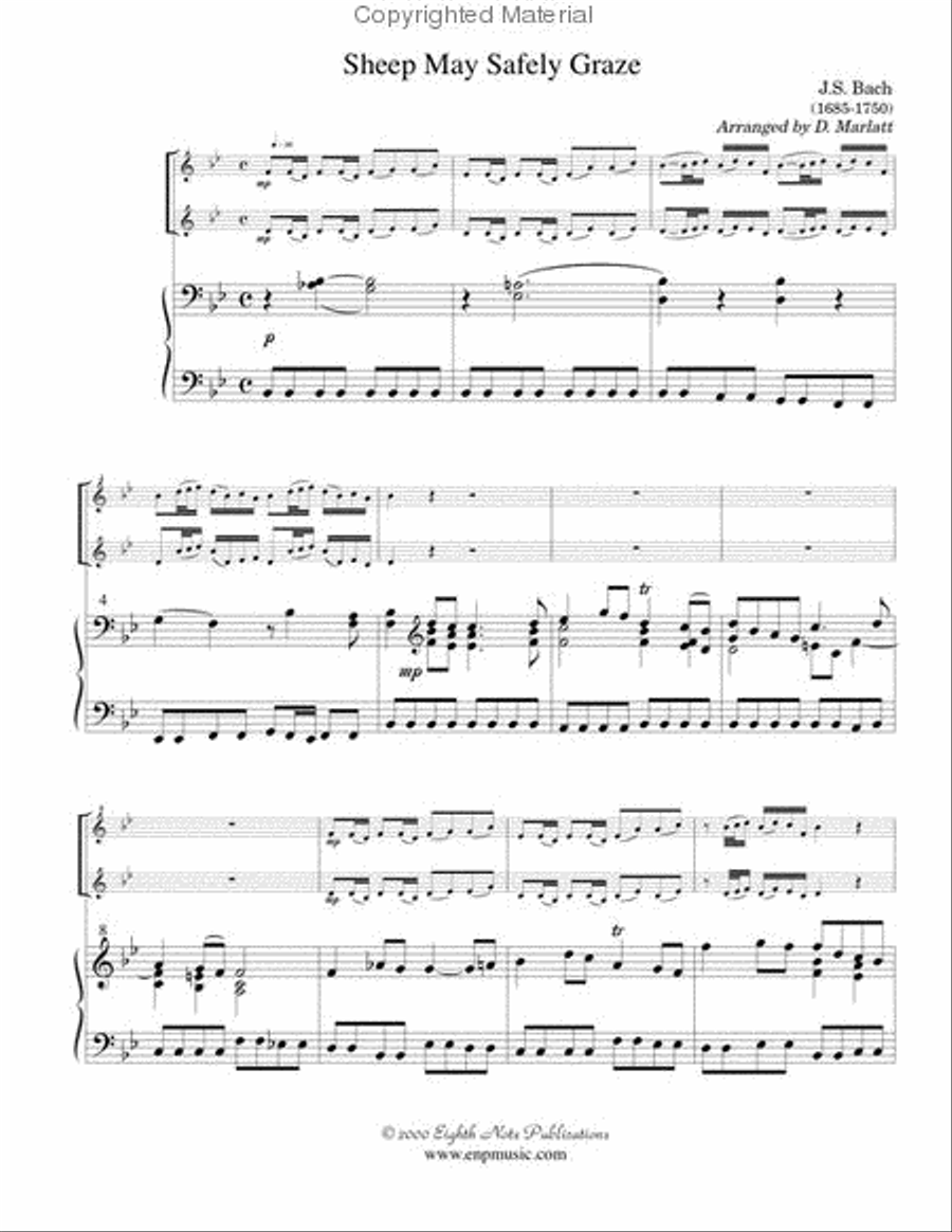Sheep May Safely Graze Clarinet Duet scores gallery preview page 2