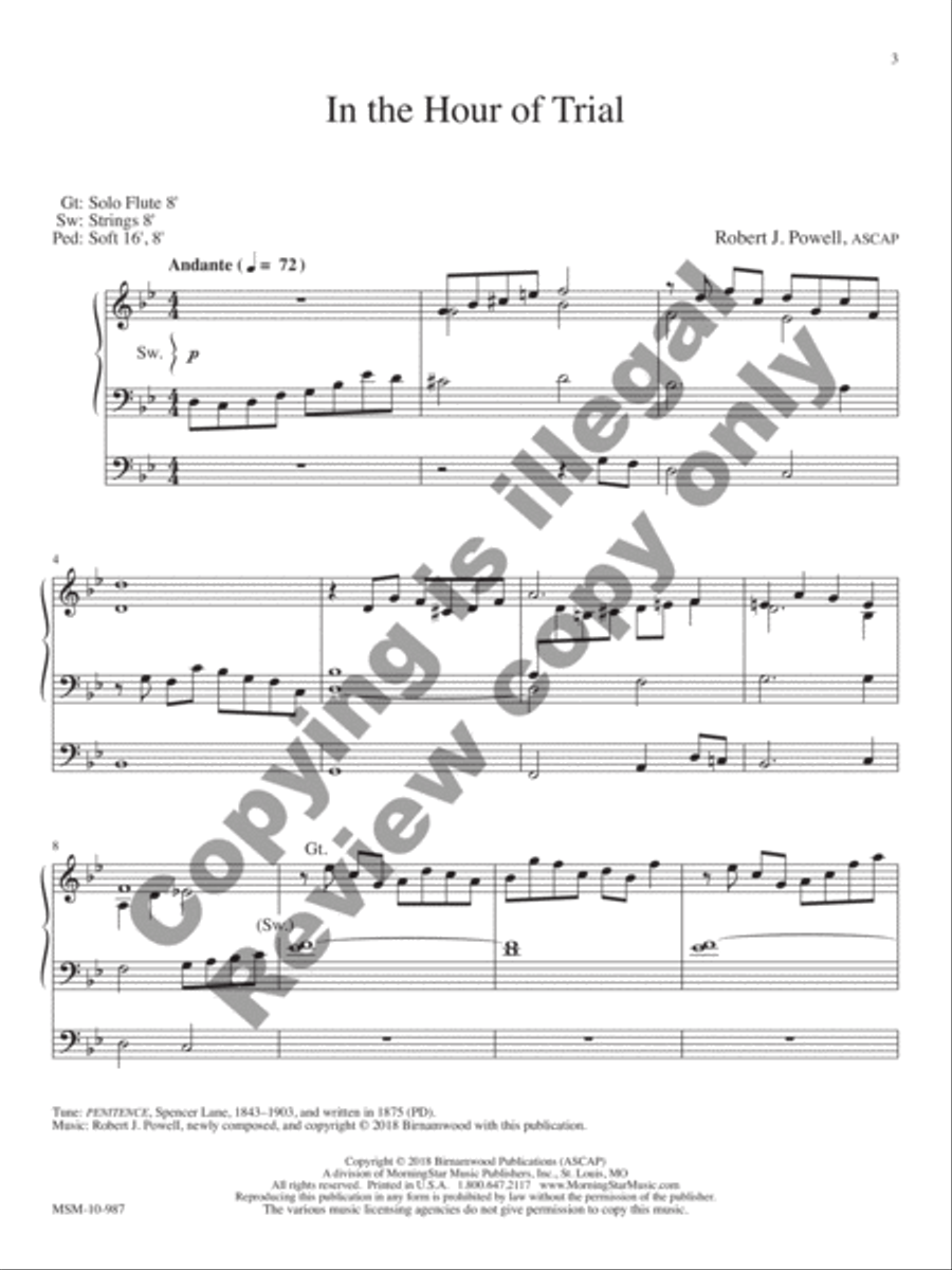 Prayerful Preludes, Set 10 Organ scores gallery preview page 4