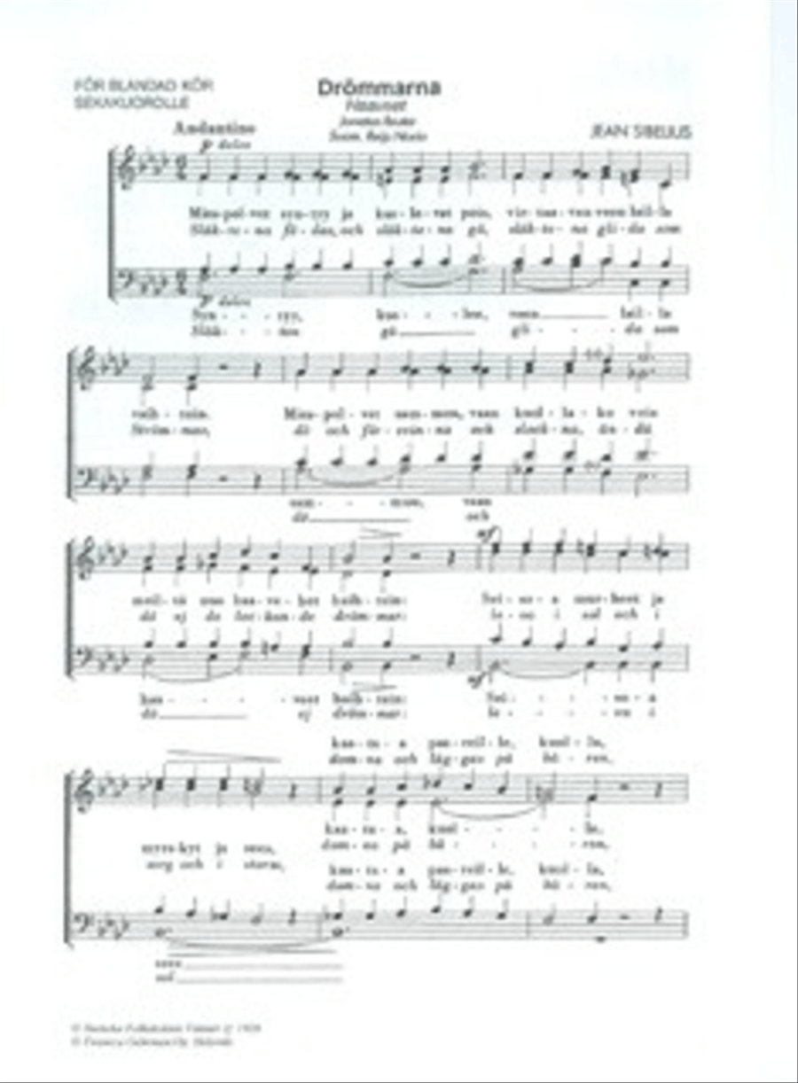 Drömmarna / Haaveet Drömmarna / Haaveet Mixed Choir scores gallery preview page 1