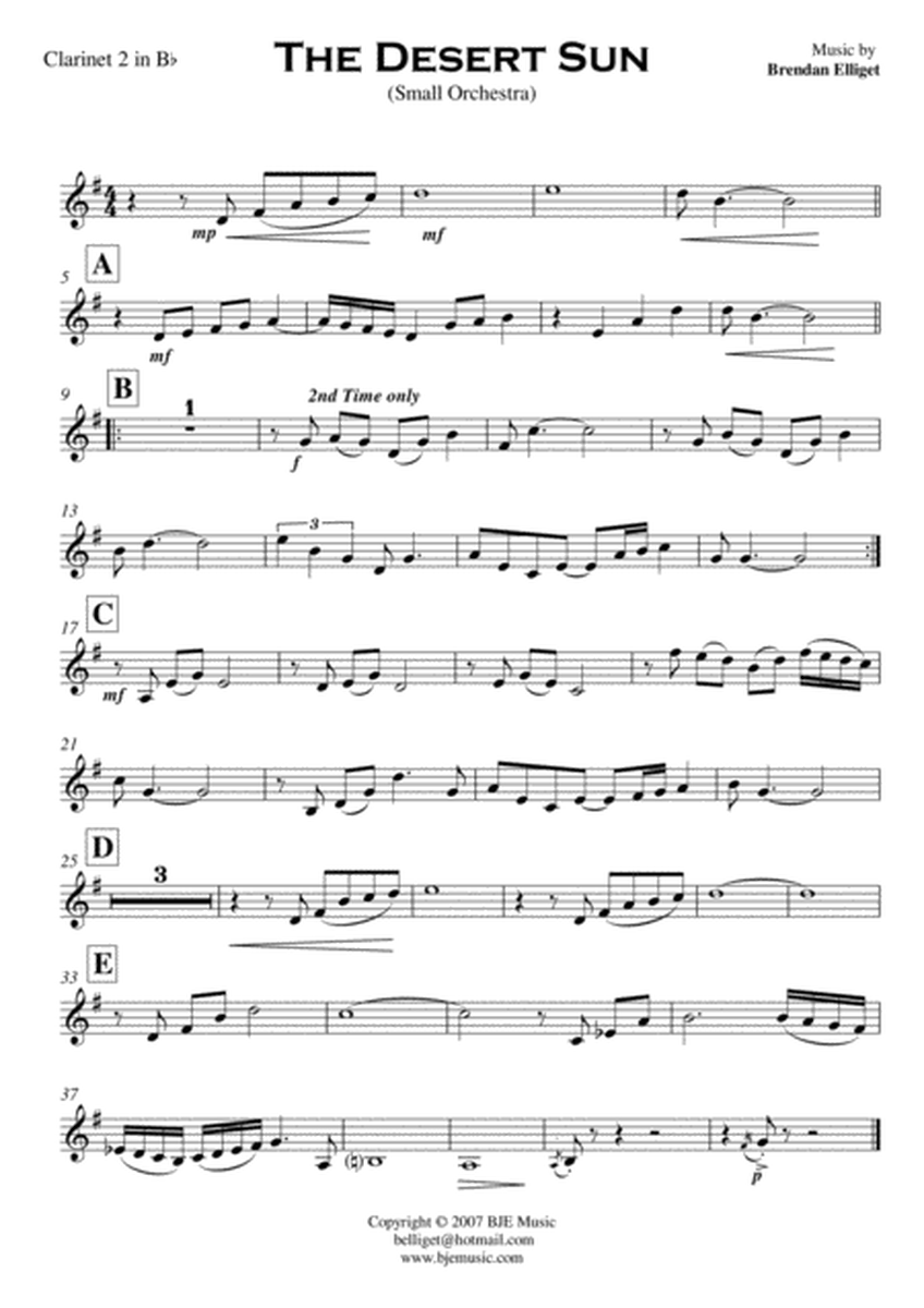 The Desert Sun - Small Orchestra Score and Parts PDF image number null