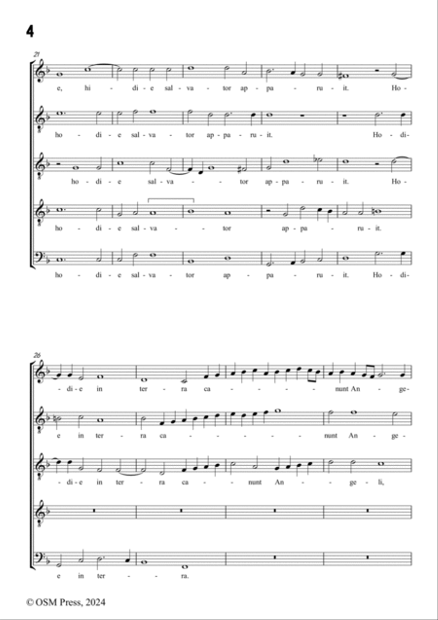Rota-Hodie Christus natus est,in F Major,for A cappella A Cappella scores gallery preview page 4