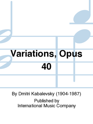 Book cover for Variations, Opus 40