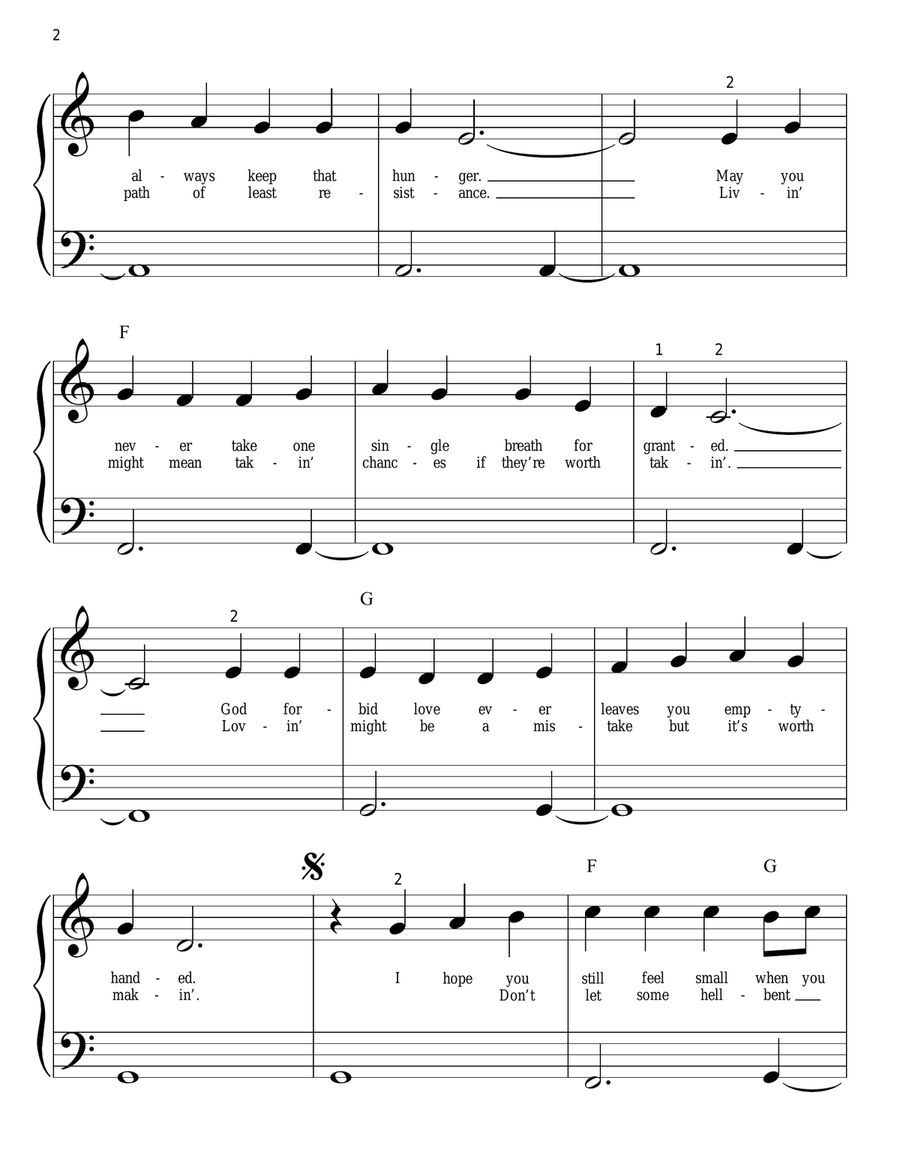 I Hope You Dance Easy Piano scores gallery preview page 2