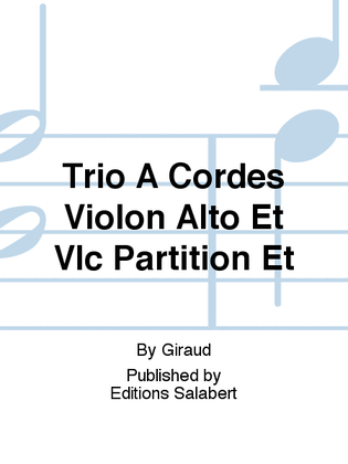 Book cover for Trio A Cordes Violon Alto Et Vlc Partition Et