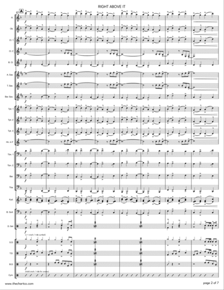 Right Above It Marching Band scores gallery preview page 2