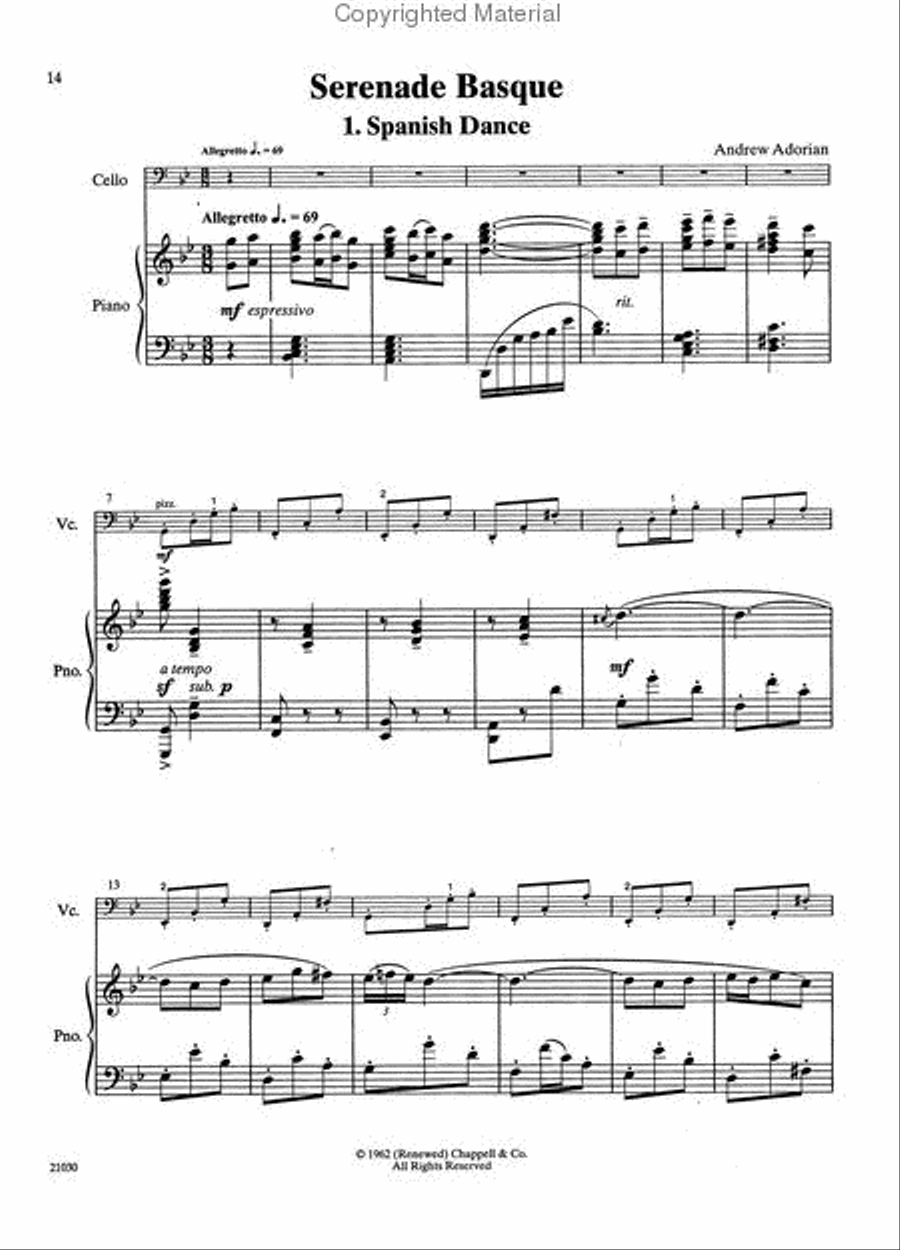 Solos for Young Cellists Cello Part and Piano Acc., Volume 3 Piano Accompaniment scores gallery preview page 7