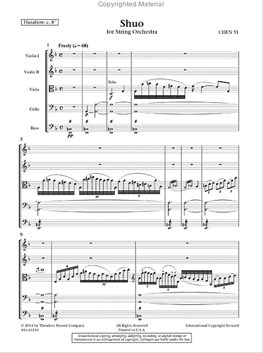 Shuo, Study Score Orchestra scores gallery preview page 2