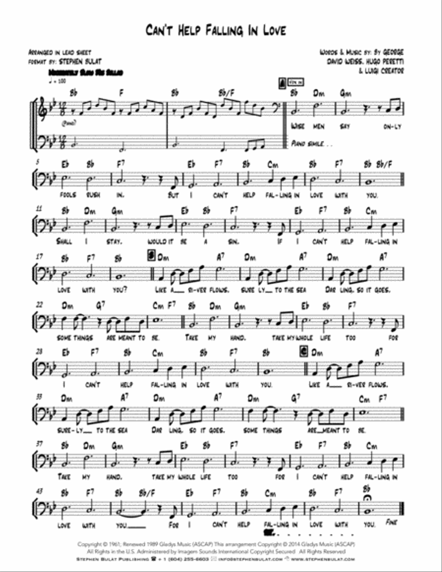 Can't Help Falling In Love Small Ensemble scores gallery preview page 1