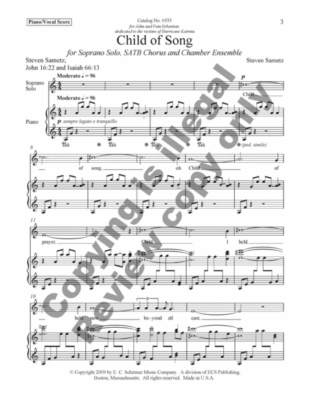 Child of Song (Piano/Vocal Score) image number null