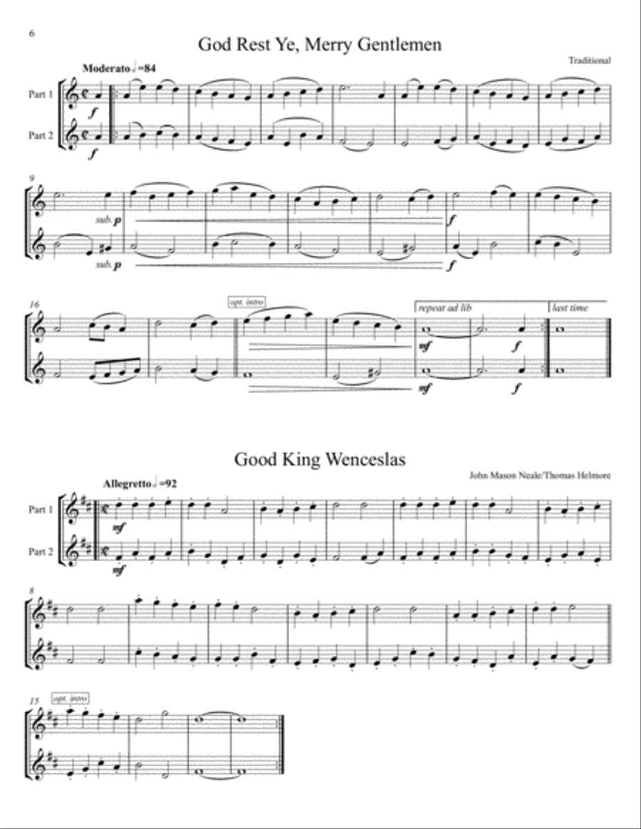 Twenty-One Christmas Carols for Flexible Woodwind Duet - E-flat Transposition Woodwind Duet scores gallery preview page 6