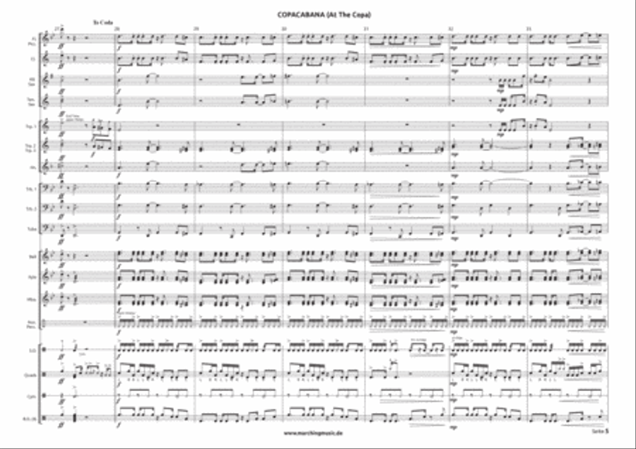 Copacabana (at The Copa) Marching Band scores gallery preview page 5