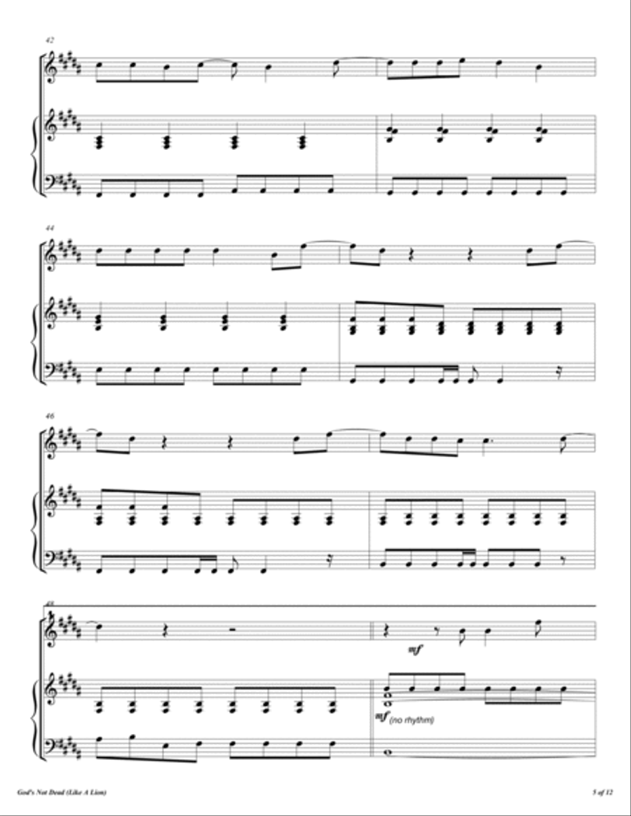 Like A Lion (God's Not Dead) Flute Solo scores gallery preview page 6