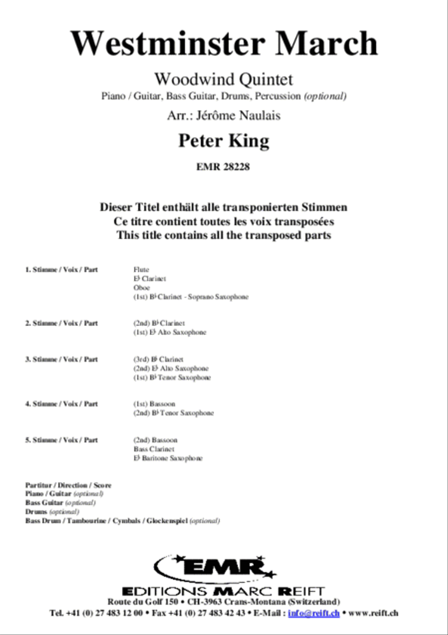 Westminster March Woodwind Quintet scores gallery preview page 2